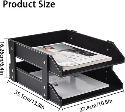 Desk Organizer with 3 Drawers,Leather Desk Organizer