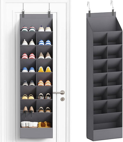 Lifewit 8 Tier Over the Door Shoe Organizer with 15 Large Deep Pockets, Fabric Hanging Shoes Shelf for Closet, Dorm Storage, 