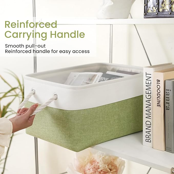 Large Storage Baskets- 15.7x11.8x8.26 inch Storage Bins for Shelves and Closet Organizing, Foldable Fabric Bin for Home Organ