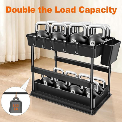 JPart Under Sink Organizer, Kitchen Organizers and Storage, 2-Tier Bathroom Cabinet Organizer with Sliding Drawers, Thickened
