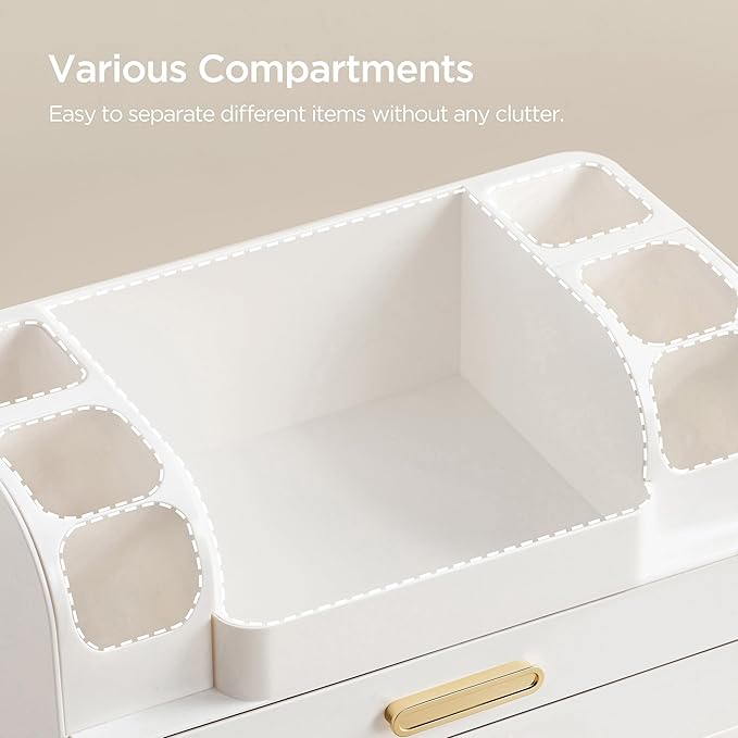 HBlife Makeup Organizer for Vanity with Brush Holder, Large Bathroom Countertop Cosmetic Organizer Skin Care Storage, Easy to