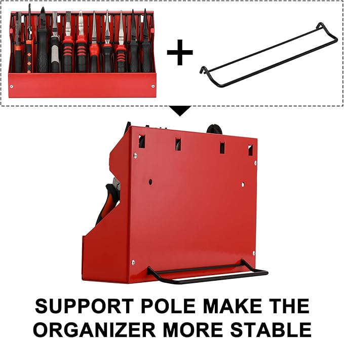 Mayouko 11 Slots Pliers Rack Organizer Holder, For Standard & Wide Pliers, All Steel, Fits in Toolbox Drawer, Chest, Pegboard