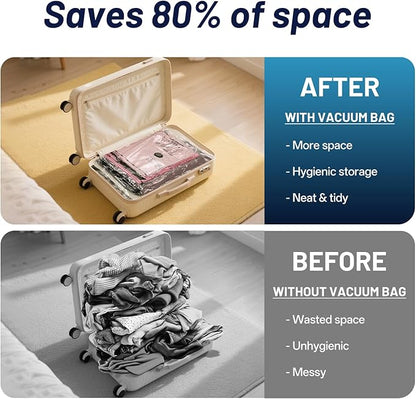 UPGOGO Travel Vacuum Bags for Luggage with Hand Pump,Vacuum Seal Bags for Clothing,Packing Cubes Compression,Cruise Ship and 