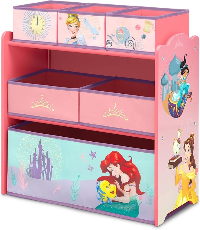 Delta Children Design & Store 6 Bin Toy Storage Organizer, Disney Princess