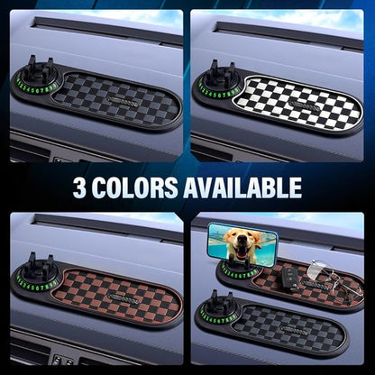 Multifunction Car Anti-Slip Mat, Car Anti Slip Mat Phone Holder for Dashboard, Dash Pad with Temporary Parking Numbe for Phon