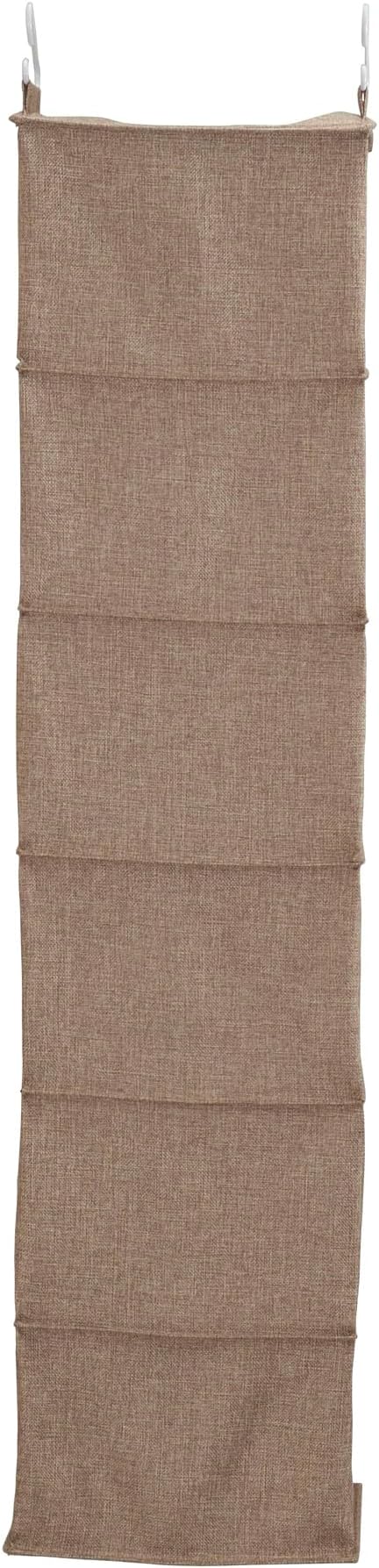 Household Essentials 6 Shelf Hanging Closet Organizer, Hanging Closet Shelf, Fabric Poly Linen and PEVA Shelving
