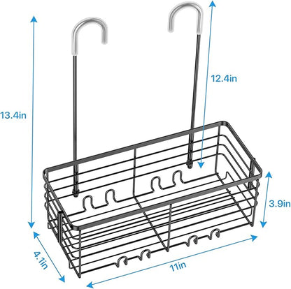 YUOROS Hanging Shower Caddy, Over the Door Shower Organizer Rack 304 Stainless Steel Rustproof Bathroom Storage Shampoo Holde