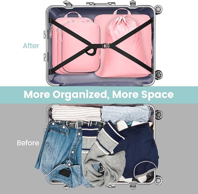Cambond Compression Packing Cubes for Travel - Lightweight Expandable Travel Bags Luggage Organizers Travel Essentials Compre