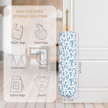 Plastic Bag Holder, Wall Mount Grocery Bag Organizer for Plastic Bags, Reusable Grocery Bags Organizer for Home Kitchen Pantry Decor (S)