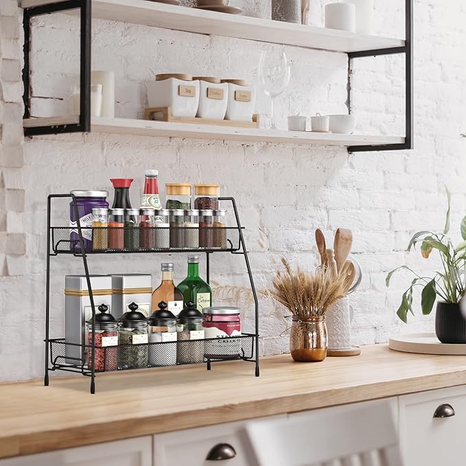 SPISPI Spice Rack Organizer for Cabinet, Bathroom Organizer Countertop, Bathroom Counter Organizer, Kitchen Countertop Organi