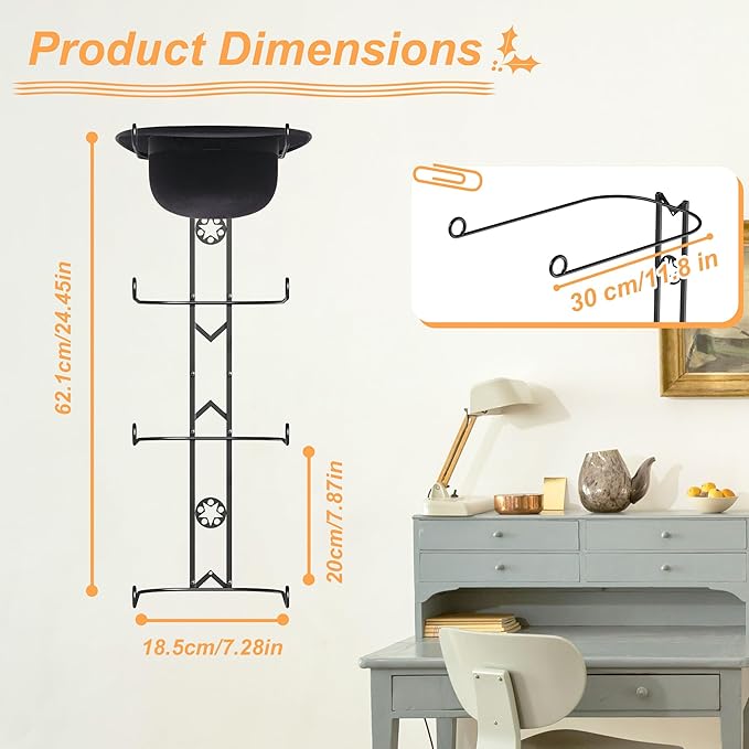 4 Pieces Cowboy Hat Organizer Hangers for Wall, Western Hat Rack Wall Mounted with Decorative Star, Metal Cowboy Hat Holder f