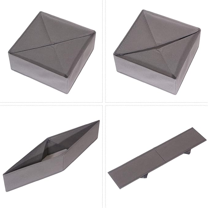 DIOMMELL 6 Pack Foldable Cloth Storage Box Closet Dresser Drawer Organizer Fabric Baskets Bins Containers Divider for Clothes