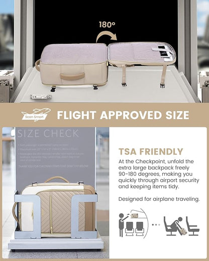 LOVEVOOK Large Travel Backpack for Women, 50L Carry on Backpack Airplane Approved, TSA Personal Item Travel Bag for Women fit