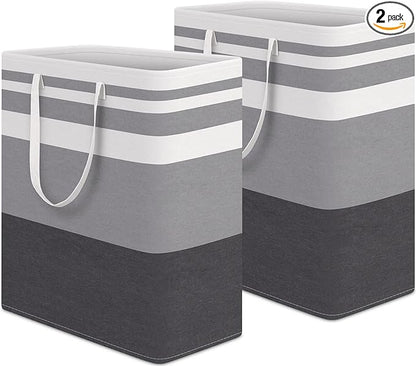 HomeHacks Laundry Basket,100L Each Waterproof, Freestanding Laundry Hamper, Collapsible Tall Clothes Hamper with Extended Han