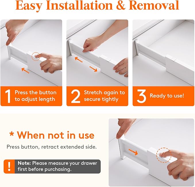 Lifewit 5" Tall 5 Pack Deep Drawer Divider, 11.5-18.5" Expandable Drawer Divider for Clothes with 8 Pack Drawer Dividers 4" H