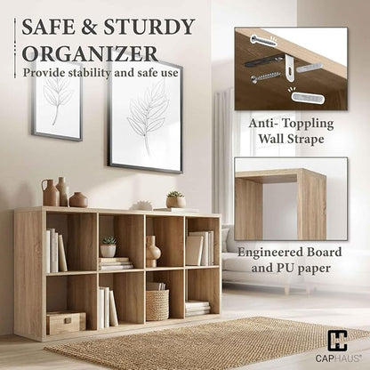 CAPHAUS Sturdy Room 13-Inch Cube Storage Organizer Shelf, with Extra Thick Exterior Edge, Open Storage Shelf Divider, Bookcas