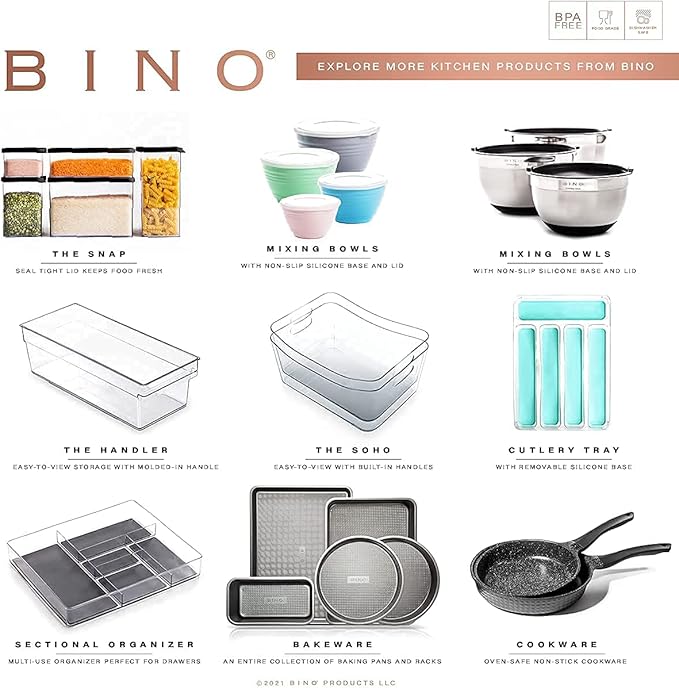 BINO | The Lodge Collection | Plastic Storage Bins - 2 Pack | Multi-Use Organizer With Built-In Handles | BPA-Free | for Pant