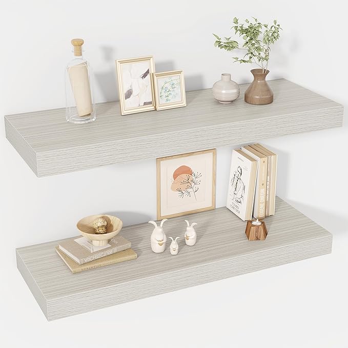30 Inch Floating Shelves, 12" Deep Floating Shelf Wall Mounted, 30" Wall Shelves, Rustic Deep Bookshelf, Extra Deeper & Thick