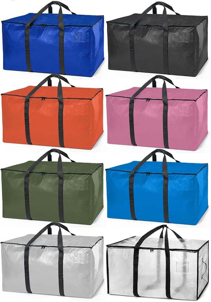 ClearSpace Oversized Moving Bags or Storage Bag – Large Moving Boxes with Backpack Straps, Zippers & Handles – Heavy-Duty Pac