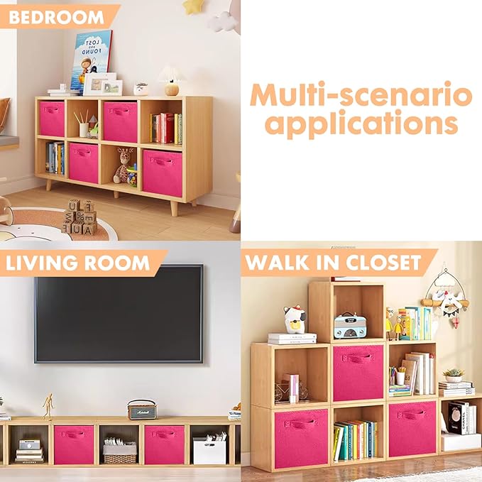 ShellKingdom Storage Bins, Foldable Fabric Storage Cubes And Cloth Storage Organizer Drawer For Closet And Toys Storage, 6 Pa