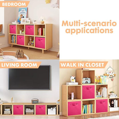 ShellKingdom Storage Bins, Foldable Fabric Storage Cubes And Cloth Storage Organizer Drawer For Closet And Toys Storage, 6 Pa