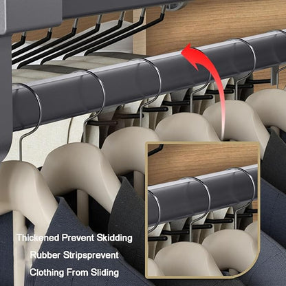 Pull Out Clothes Rail,Extendable Closet Rod Hanger,Space Saving Closet System for Wardrobe,for Closet,Pants Organizer(Color2,