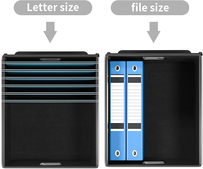 Huolewa Portable File Organizer Boxes Set of 4, Large Linen Hanging Office Document Storage Boxes with Lids, Collapsible Fili