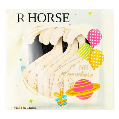 R HORSE 8Pcs Highland Cow Baby Closet Dividers, Double Sided Baby Closet Organizers Nursery Hanger Dividers Wood Size Divider