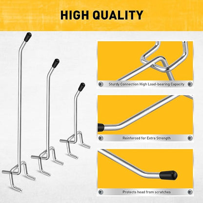 ELEAD 66-Piece 2/4/6 Inch Pegboard Hooks, Heavy Duty Peg Board Organizer Accessories, Peg Board Tool Hangers Fit for 1/4" and
