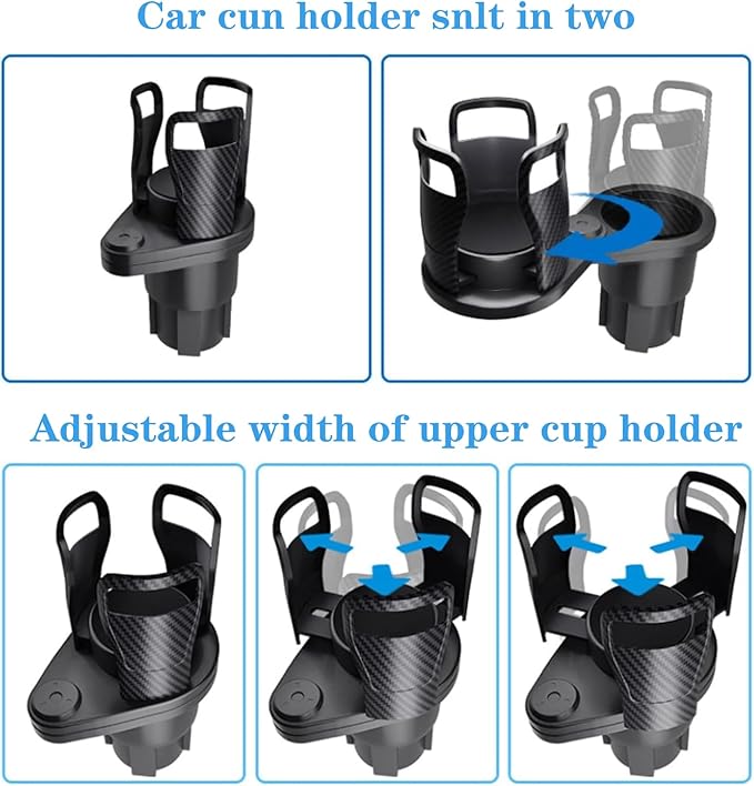 Adjustable Expandable Cup Holder for car Most Cars Trucks SUVs.-Car Cup Holder Expander fit cola Coffee Cups,2 in 1 cupholder