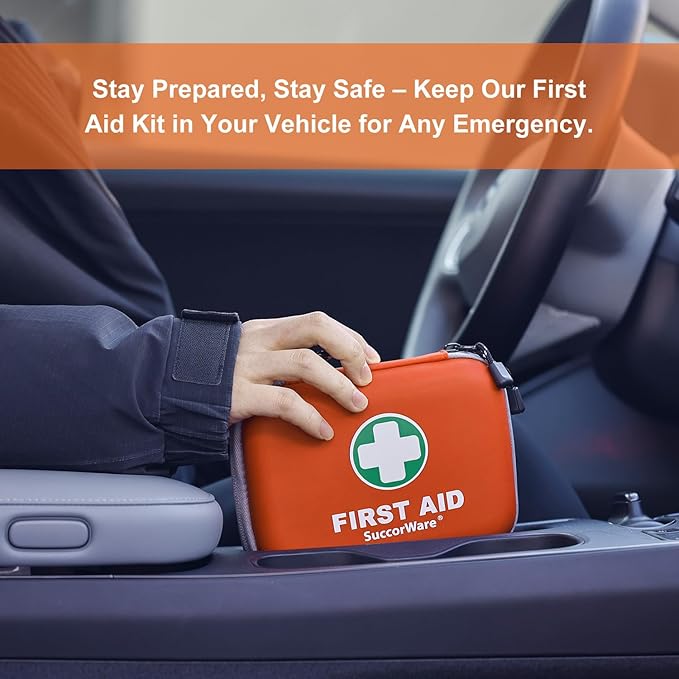 150 Pieces Mini First Aid Kit - Small Medical Kit with Hard Shell - Emergency First Aid Kit for Car, Travel, Home, Outdoor, O
