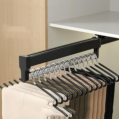 Adjustable Pull Out Clothes Rail - Extendable Closet Organizer Rack for Pants & Coats, 30-80cm - Space-Saving Hanger Solution