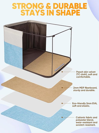 BALEINE 1 Pack Fabric Closet Storage Bins for Shelves, Linen Closet Organizers and Storage, Decorative Baskets for Organizing