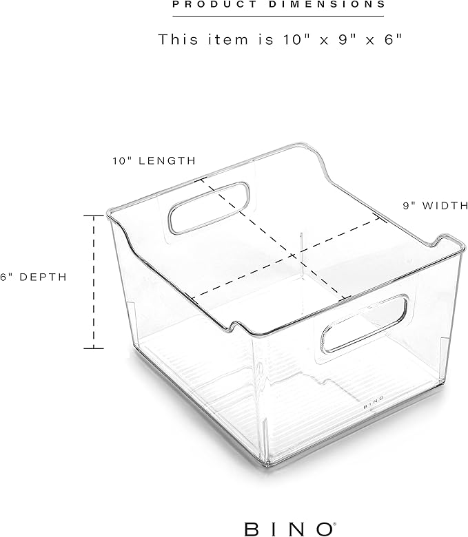 BINO | The Lodge Collection | Plastic Storage Bins - 2 Pack | Multi-Use Organizer With Built-In Handles | BPA-Free | for Pant