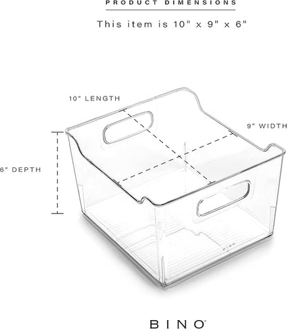 BINO | The Lodge Collection | Plastic Storage Bins - 2 Pack | Multi-Use Organizer With Built-In Handles | BPA-Free | for Pant