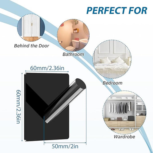 Jetec 12 Pieces Acrylic Wall Mounted Coat Hooks Hat Rack Robe Single Organizer Adhesive Clear Wall Hook Decorative for Clothe