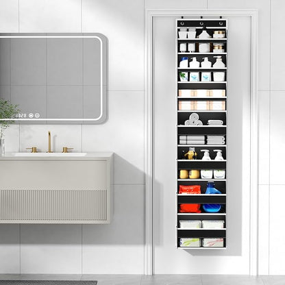 Mefirt Over The Door Organizer, 7 Tier Door Hanging Organizers with 7 Large Pockets 12 Side Pockets, Behind Door Storage Hang