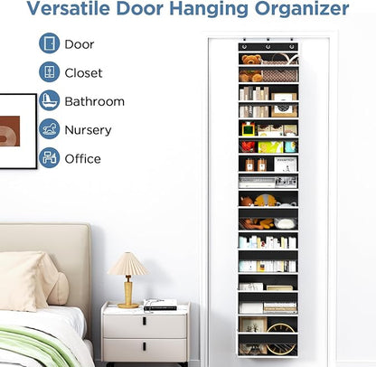 Mefirt Over The Door Organizer, 8 Shelf Door Hanging Organizers with 8 Large Capacity Pockets, Back of Door Organizer Storage