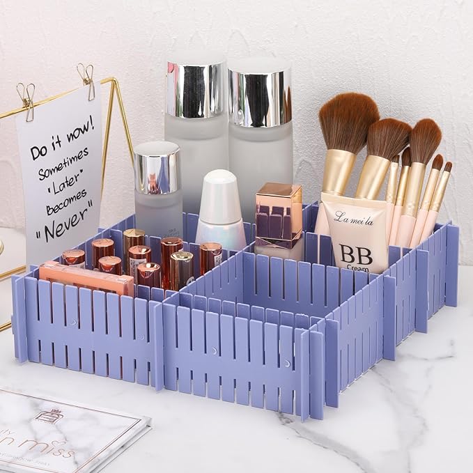 acDesign 40Pcs Grid Drawer Dividers, Adjustable Drawer Organizer for Socks, Underwear, Lingerie, Makeup, Bedroom Office Kitch