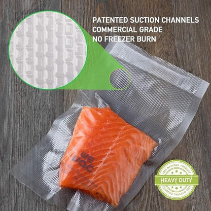 Wevac Vacuum Sealer Bags 100 Quart 8x12 Inch for Food Saver, Seal a Meal, Weston. Commercial Grade, BPA Free, Heavy Duty, Gre