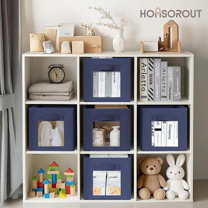 Homsorout Storage Cube 11 Inch - Cube Storage Bins with Window, Closet Storage Baskets with Handle, Fabric Bins for Closet, S