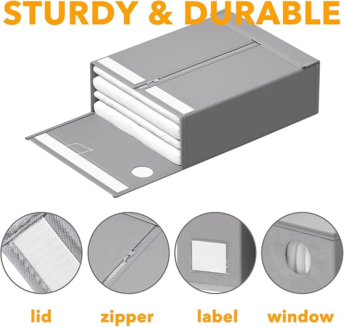 SpaceAid 9 Pack Bed Sheet Organizers and Storage, Foldable Sheet Organizer with Window for Linen Closet, Set Folder Keeper fo