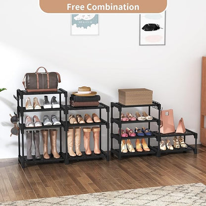 ROJASOP Shoe Rack Organizer, 8-Tier Metal Shoe Rack for Closet Entryway Garage, 26-32 Pairs Tall Shoe Boot Storage Shelf with