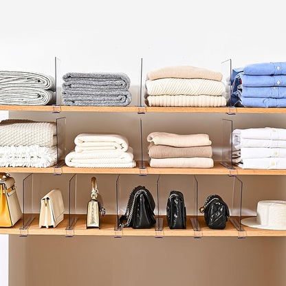 Shelf Dividers，Vertical Purse Organizer for Closet，Thickened and Sturdy Shelf Organizer for Sweater, Shirts, Handbags,8" Tall