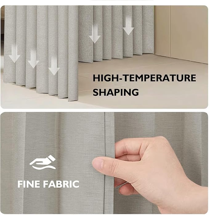 Jilron 100% Blackout Fabric Folding Door Curtain with Magnetic Closure - Accordion Style for Sliding Doors, Closets,Wardrobe 