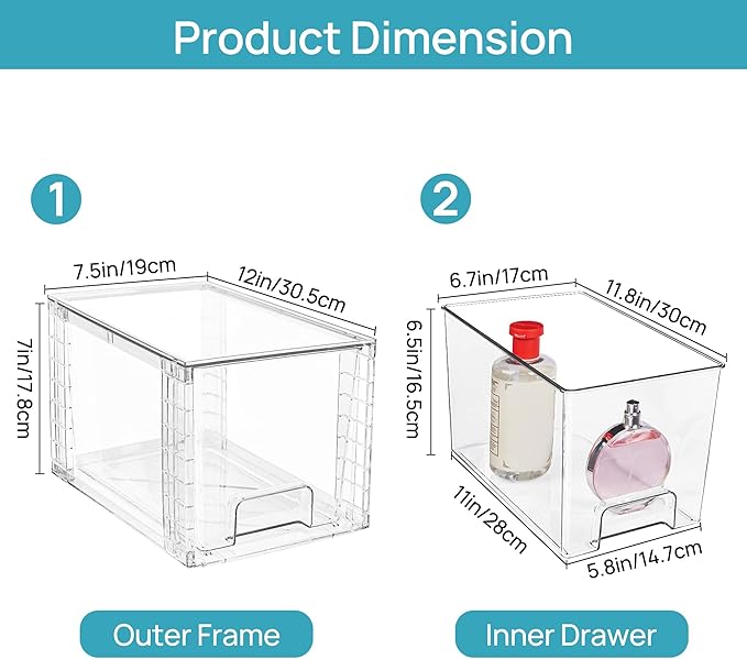Vtopmart 4 Pack Drawers and 4 Pack Under Sink Organizer