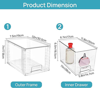 Vtopmart 4 Pack Drawers and 4 Pack Under Sink Organizer