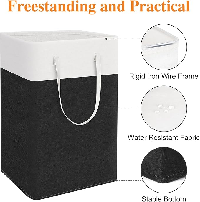 TasticTotes laundry basket 3-Pack, laundry hamper, Hamper with handles, collapsible laundry baskets, Waterproof dirty clothes