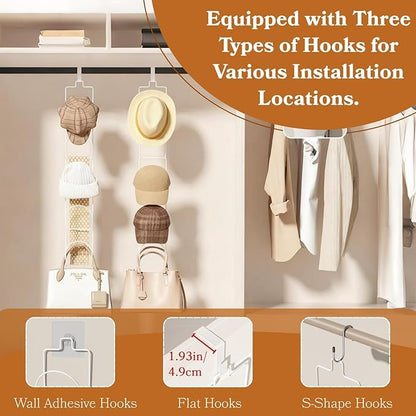 10 Pack Over The Door Hat Organizer for baseball caps | Multi-Functional Baseball Hat Rack for Closet | Wall Mounted Hat s to