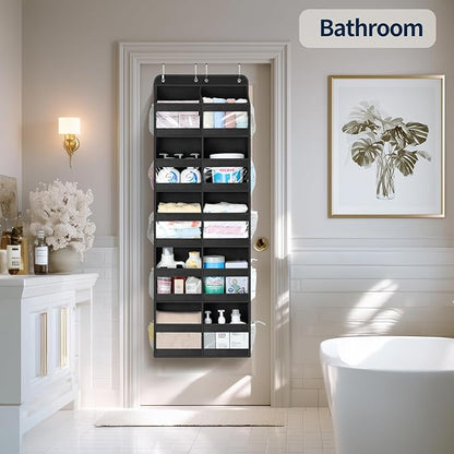 Yecaye 5-Tier Over The Door Organizer Dual-Column, 80lbs Load Over the Door Storage of 10 Compartments, Heavy Duty Extra Larg